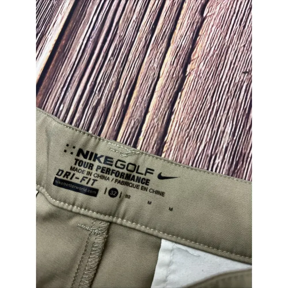 Nike Golf Tour Performance Dri-Fit Shorts Mens 32 Beige Chino Pockets
